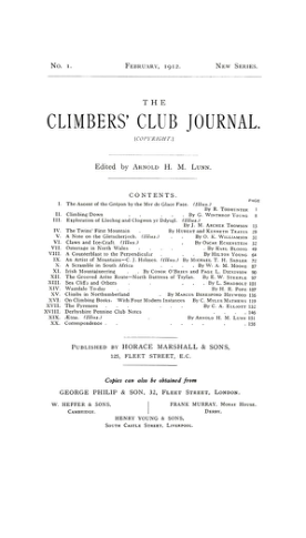 Climbers' Club 1912 No 1 Bound (1912-13-14) Journal cover